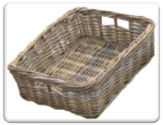 Rattan grey storage basket
